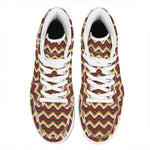 Native American Chevron Tribal Print High Top Leather Sneakers