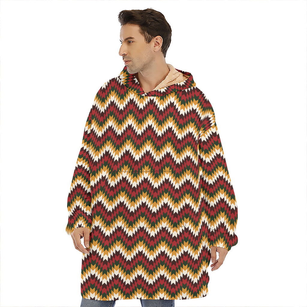 Native American Chevron Tribal Print Hoodie Blanket