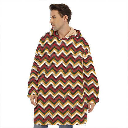 Native American Chevron Tribal Print Hoodie Blanket