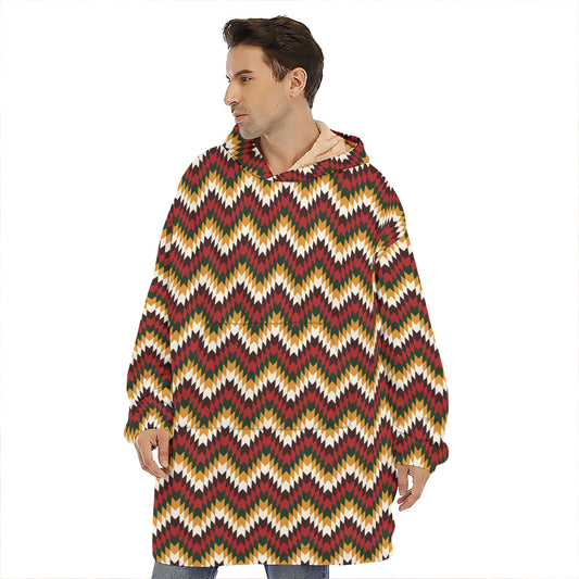 Native American Chevron Tribal Print Hoodie Blanket