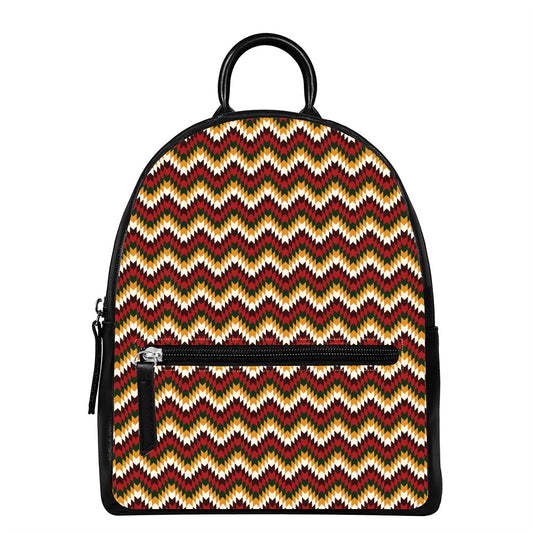 Native American Chevron Tribal Print Leather Backpack