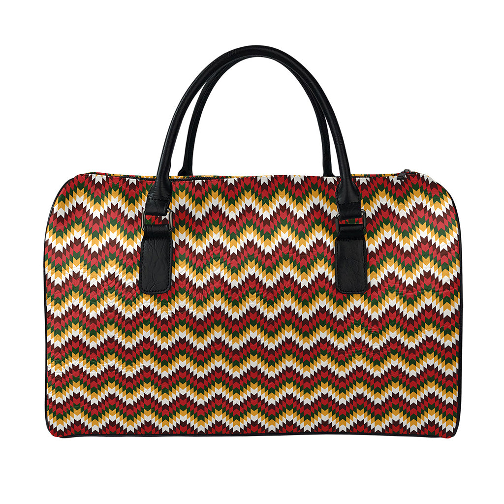 Native American Chevron Tribal Print Leather Duffle Bag