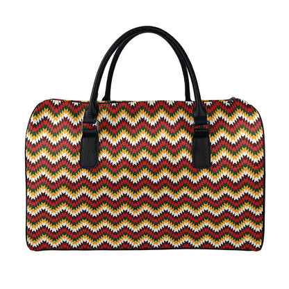 Native American Chevron Tribal Print Leather Duffle Bag