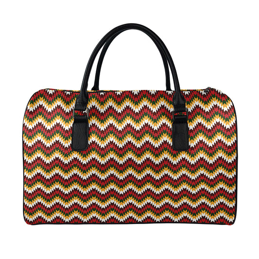 Native American Chevron Tribal Print Leather Duffle Bag