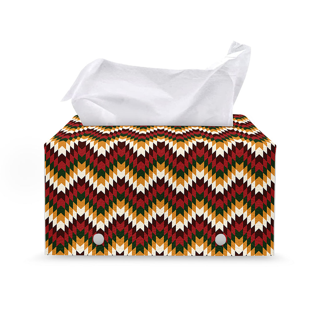 Native American Chevron Tribal Print Leather Tissue Box Cover