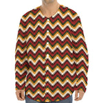 Native American Chevron Tribal Print Long Sleeve Baseball Jersey