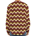 Native American Chevron Tribal Print Long Sleeve Baseball Jersey