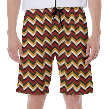 Native American Chevron Tribal Print Men's Beach Shorts