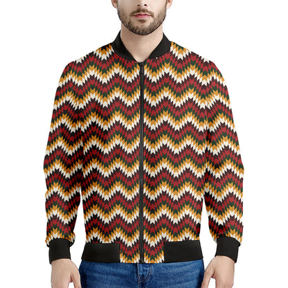 Native American Chevron Tribal Print Men's Bomber Jacket