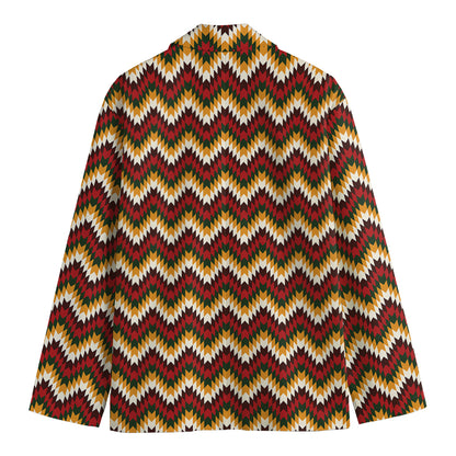 Native American Chevron Tribal Print Men's Cotton Blazer