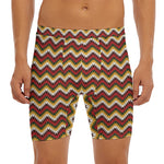 Native American Chevron Tribal Print Men's Long Boxer Briefs
