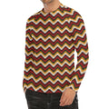 Native American Chevron Tribal Print Men's Long Sleeve Rash Guard