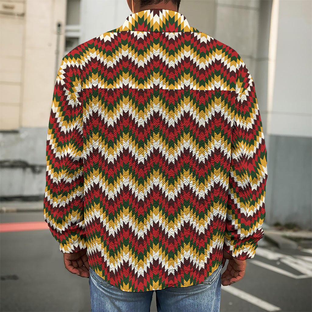 Native American Chevron Tribal Print Men's Shirt Jacket