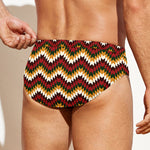 Native American Chevron Tribal Print Men's Swim Briefs