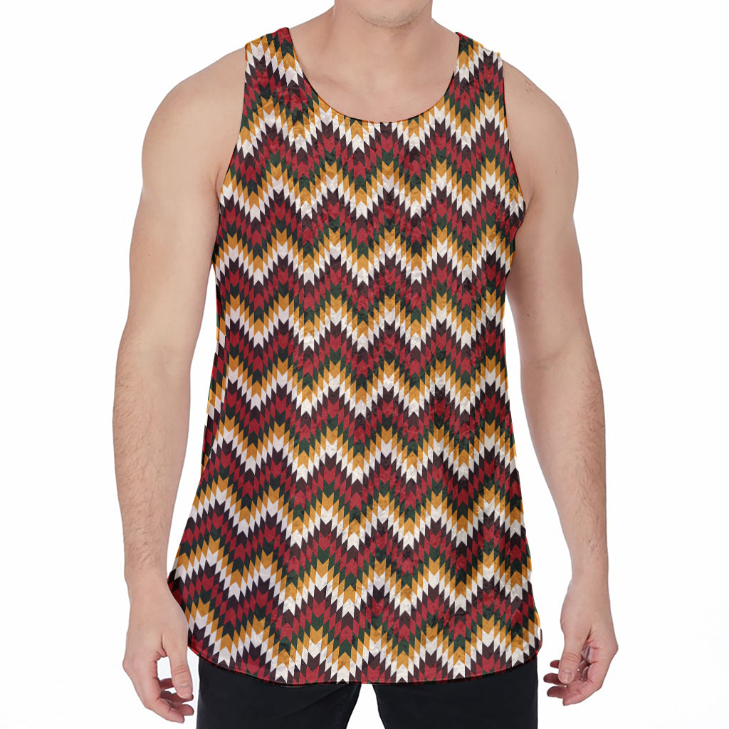 Native American Chevron Tribal Print Men's Velvet Tank Top