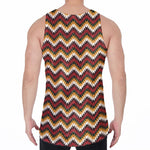 Native American Chevron Tribal Print Men's Velvet Tank Top