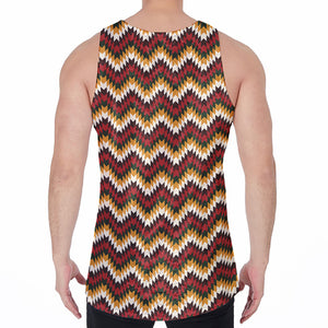 Native American Chevron Tribal Print Men's Velvet Tank Top