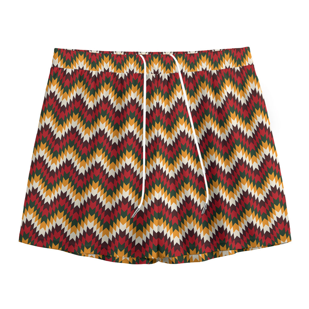 Native American Chevron Tribal Print Mesh Shorts