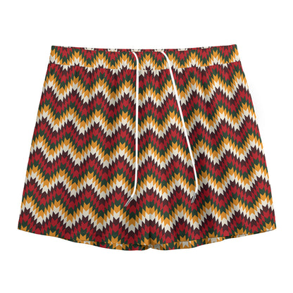 Native American Chevron Tribal Print Mesh Shorts
