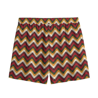 Native American Chevron Tribal Print Mesh Shorts