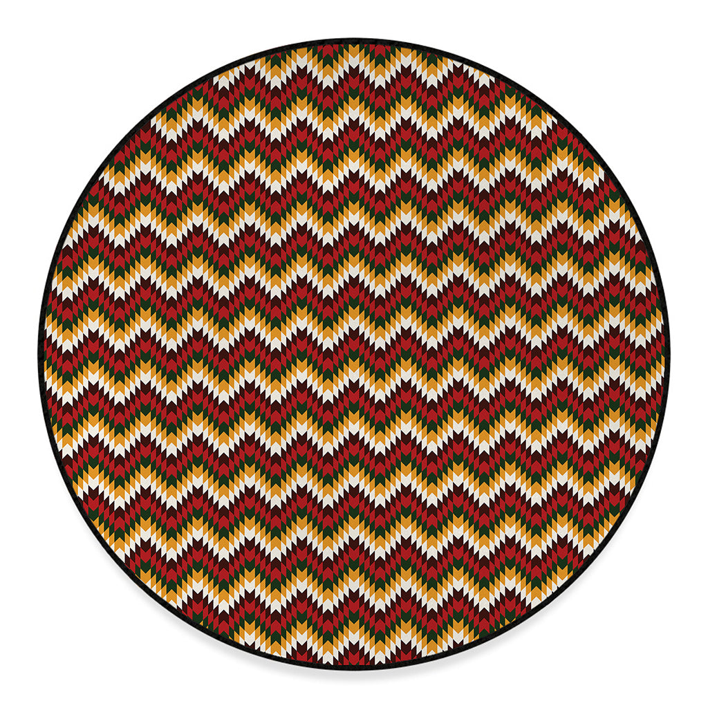 Native American Chevron Tribal Print Round Floor Mat