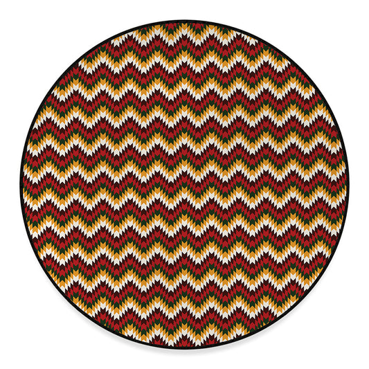 Native American Chevron Tribal Print Round Floor Mat