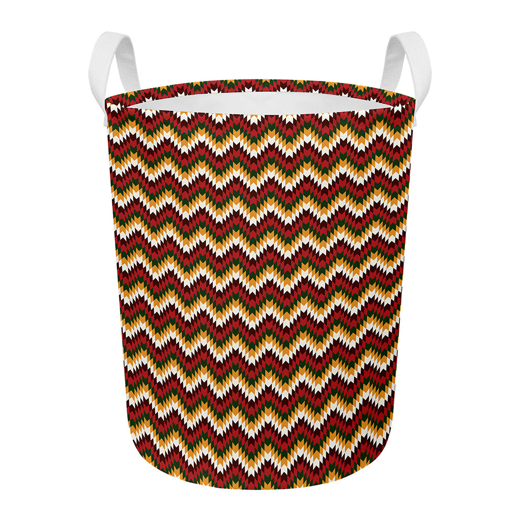 Native American Chevron Tribal Print Round Laundry Basket