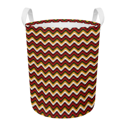 Native American Chevron Tribal Print Round Laundry Basket