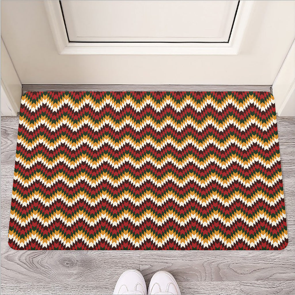 Native American Chevron Tribal Print Rubber Doormat