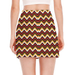 Native American Chevron Tribal Print Side Slit Mini Skirt