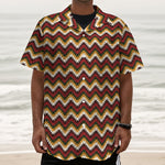 Native American Chevron Tribal Print Textured Short Sleeve Shirt