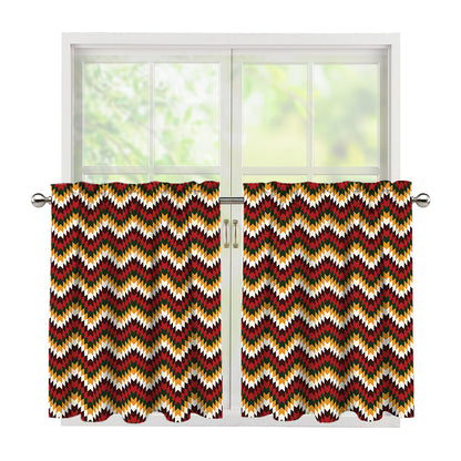 Native American Chevron Tribal Print Tier Curtains