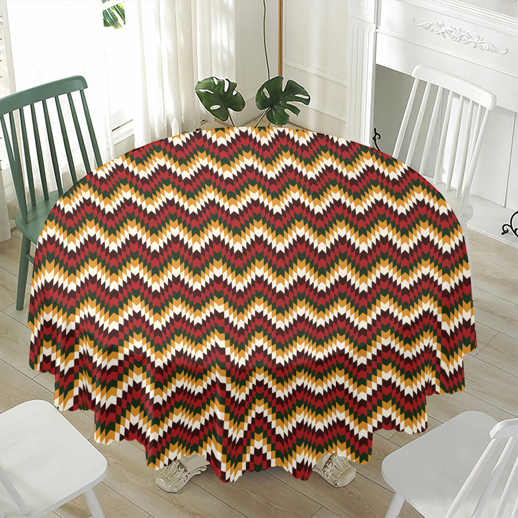 Native American Chevron Tribal Print Waterproof Round Tablecloth