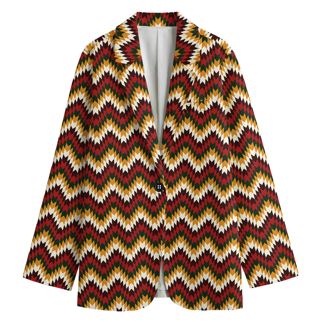 Native American Chevron Tribal Print Women's Cotton Blazer