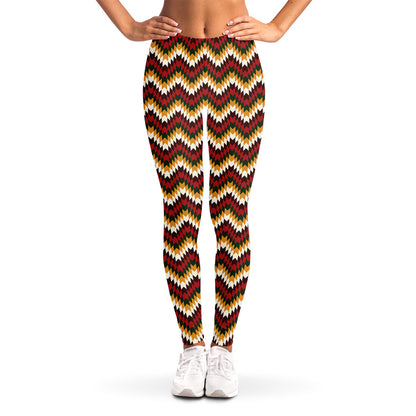 Native American Chevron Tribal Print Women's Leggings
