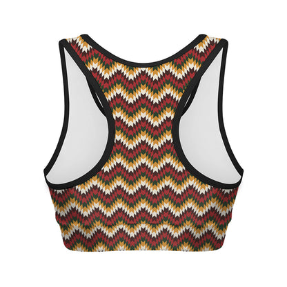 Native American Chevron Tribal Print Women's Sports Bra