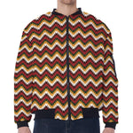 Native American Chevron Tribal Print Zip Sleeve Bomber Jacket