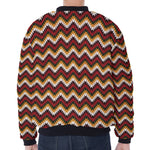 Native American Chevron Tribal Print Zip Sleeve Bomber Jacket