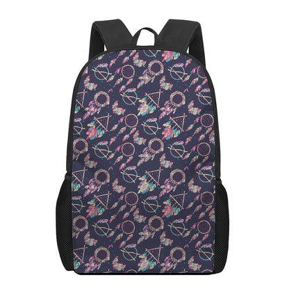 Native American Dream Catcher Print 17 Inch Backpack