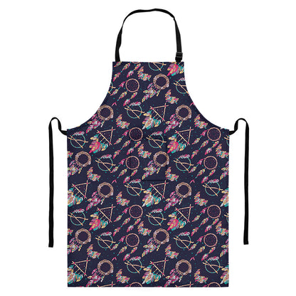 Native American Dream Catcher Print Bib Apron With Pocket