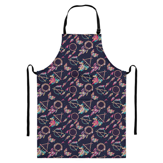 Native American Dream Catcher Print Bib Apron With Pocket