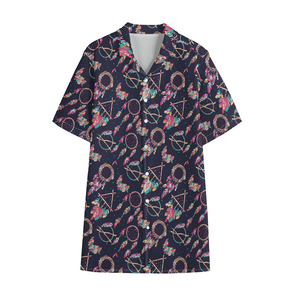Native American Dream Catcher Print Cotton Hawaiian Shirt