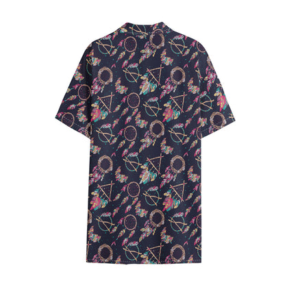 Native American Dream Catcher Print Cotton Hawaiian Shirt