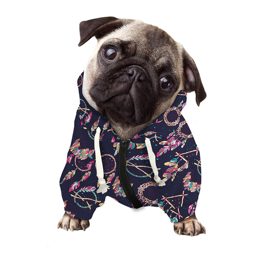 Native American Dream Catcher Print Dog Zip Up Hoodie