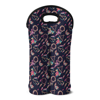 Native American Dream Catcher Print Double Neoprene Wine Tote