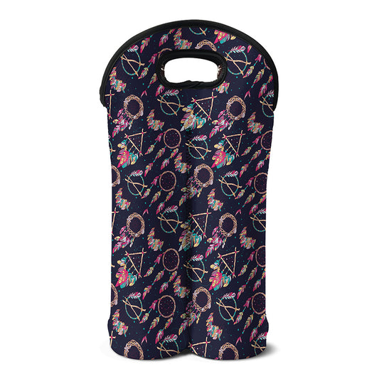 Native American Dream Catcher Print Double Neoprene Wine Tote