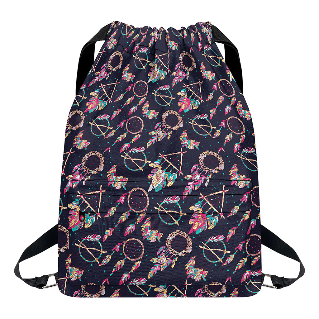 Native American Dream Catcher Print Drawstring Backpack