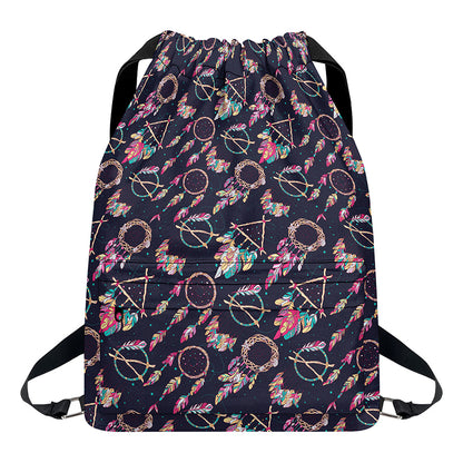 Native American Dream Catcher Print Drawstring Backpack