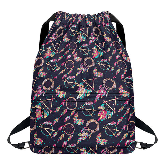 Native American Dream Catcher Print Drawstring Backpack