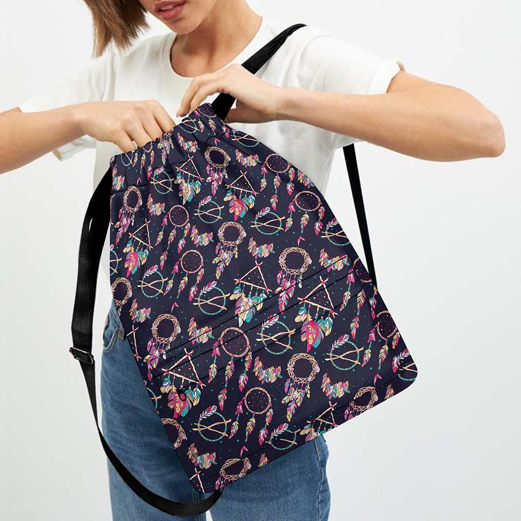 Native American Dream Catcher Print Drawstring Backpack